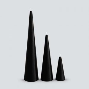 Supply Elegant sculpture candle Black Cone taper Candle Gift Set