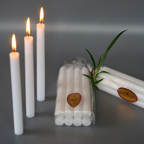 Bright white household candles with bag package Featured Image