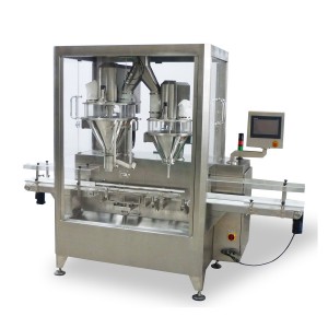 OEM Manufacturer Veterinary Powder Filling Machine - Automatic Powder Can Filling Machine (1 line 2fillers) Model SPCF-W12-D135 – Shipu Machinery