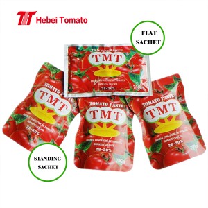 Mini Size 50g Flat Sachet Tomato Paste 28-30% Brix