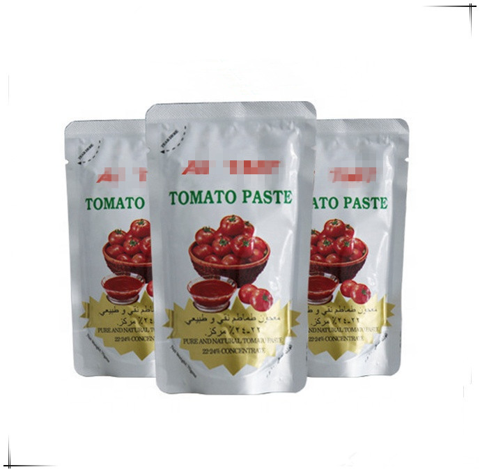 Red Color and Pasty Form sachet tomato paste 70g