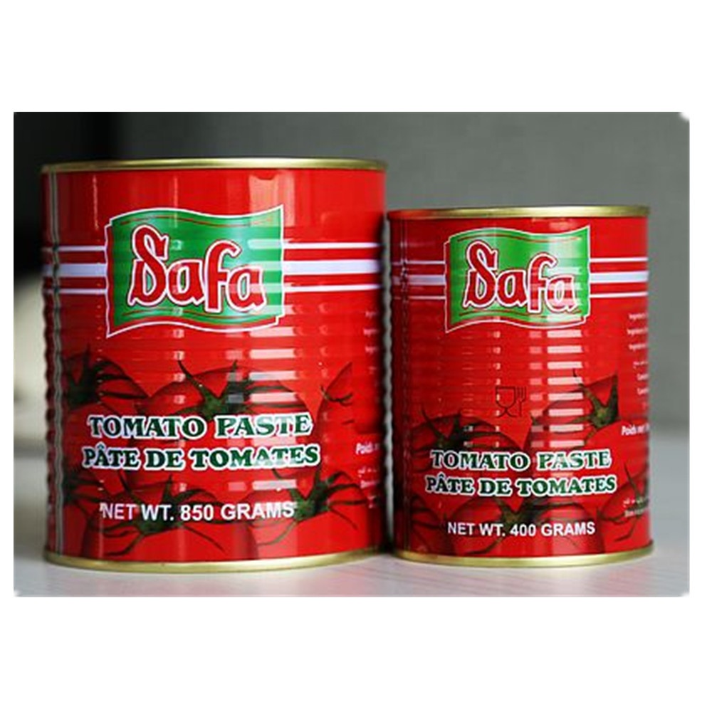 Safa tomato paste 400g with 22-24% brix from China Hebei Tomato