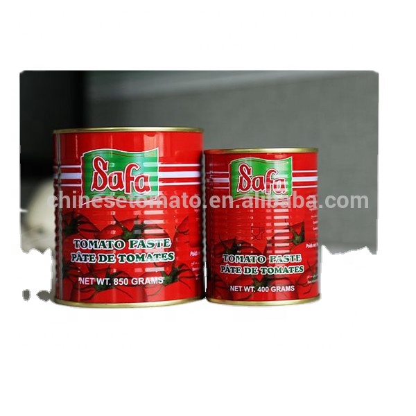 cans of double concentrate 100% purity tomato paste from china factory
