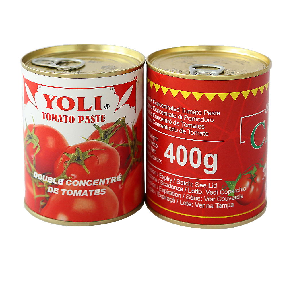 Tin label Chinese factory 28-30% brix 400g tomato paste import in tins