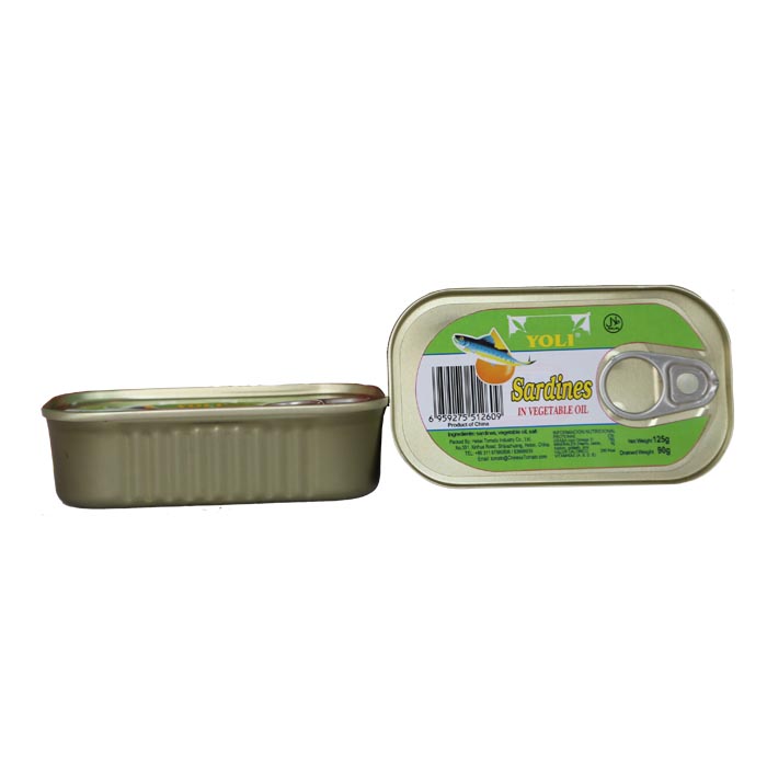 125g / 425g Sardines Tin Packing Canned Fish in Vegetable Oil, Tomato Sauce