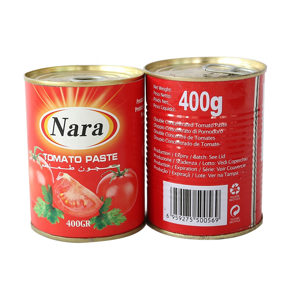 Canned tomato paste 400g*24 with easy open and double concentrate