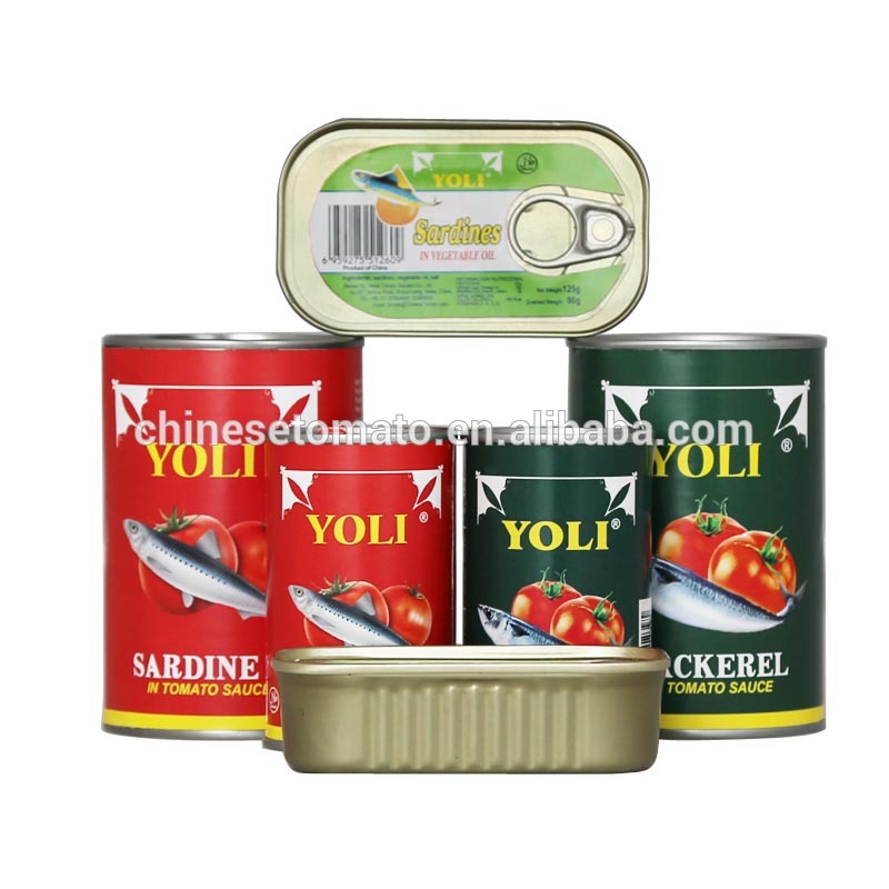 125g/155g/425g canned fish sardine in oil/brine/toamto sauce with paper label