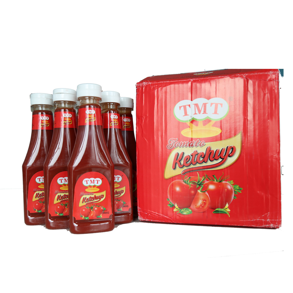 Private Brand Popular Size 340g*24bottles Double Concentrate Tomato Ketchup From Factory with Plastic Bottle