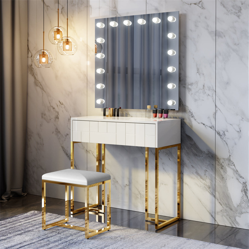 YF-T25 Vanity Metal Girls Make-up Dresser with Mirror dressing table Featured Image