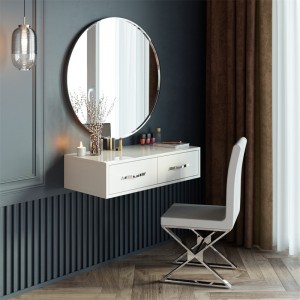 YF-T26 Profession Design Bedroom floating makeup table with LED mirror and chair