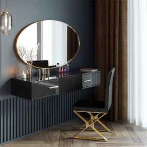 YF-T26 Profession Design Bedroom floating makeup table with LED mirror and chair