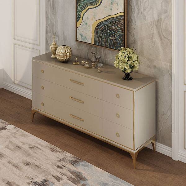YF-H-804 Gold Leaf Wave Fronted Buffet Sideboard Featured Image