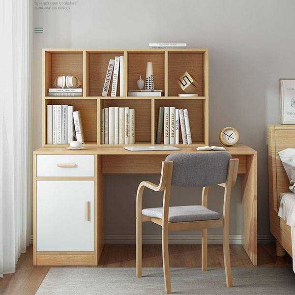 Modern contemporary writing study desk with bookshelf for kids1