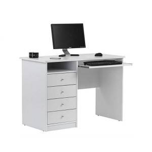 White melamine home office computer desk with 4 drawers for home furniture or office furniture