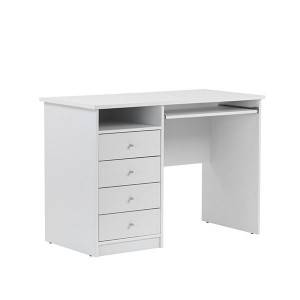White melamine home office computer desk with 4 drawers for home furniture or office furniture