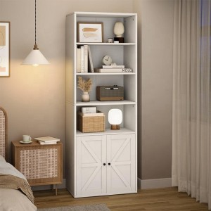 High quality bookshelf bookcase wooden floor standing bookshelf with cabinet door office storage cabinet for office living room