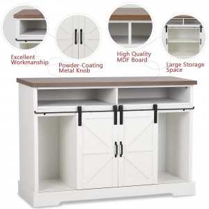 Custom furniture bar cabinet Farmhouse Storage Cabinet with Sliding Barn Doors cabinet with storage