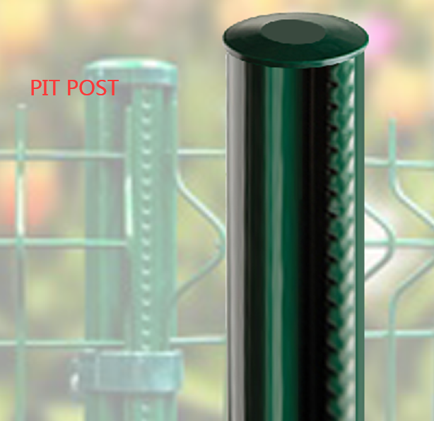 Metal round post for fence and wiremesh