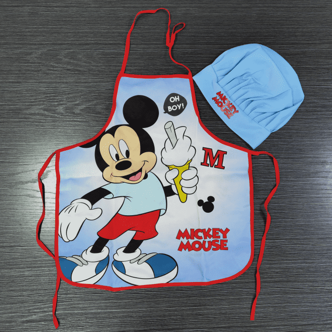 Factory wholesale Solid Kitchen Towel - Disney printed cap and apron for kids  – SUPER