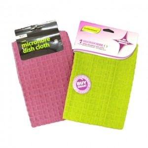 Microfiber waffle washcloth with solid color