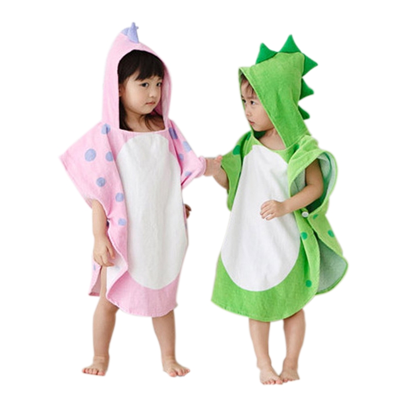 Super Lowest Price Children Beach Poncho - Velour printed kids poncho with dinosaur design – SUPER
