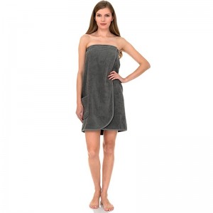 Women’s Wrap Adjustable Cotton Terry Spa Shower Bath Gym Cover Up