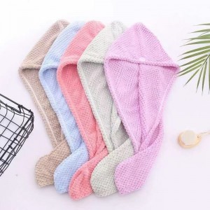 Microfiber Quick Magic Drying Wrap Turban Bath Shower Head Towel with Buttons