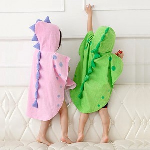 Hot New Products China Big Factory Manufacturer of Cheap Velour printed poncho with dinosaur design