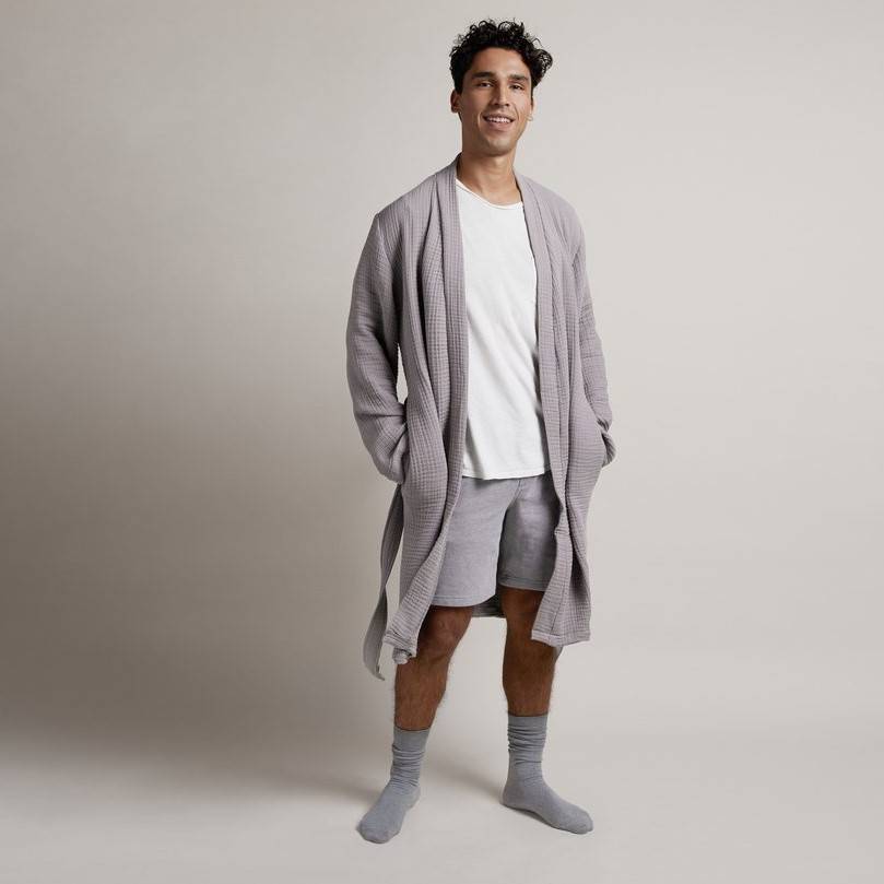 100% Original Factory Pajamas For Men -  Waffle Shawl Robe is comfortable – SUPER