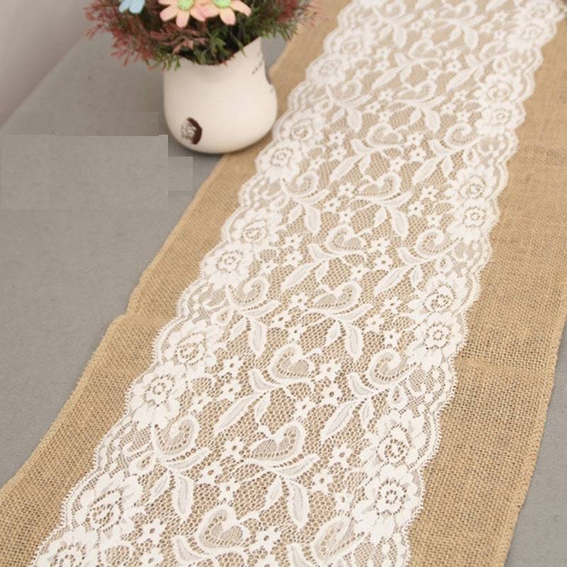 High definition Cotton Lattice Kitchen Towel - Cute Table runner with lace and tassels – SUPER