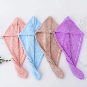 Microfiber Quick Magic Drying Wrap Turban Bath Shower Head Towel with Buttons