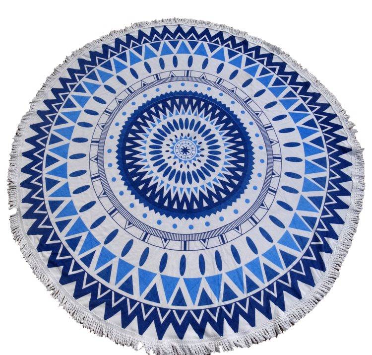 OEM manufacturer Single-Shoulder Beach Bag - Large Round Beach Towel Blanket, Circle Thick Sand Proof Quick Dry Soft Water Absorbent Mandala Picnic Yoga Wall Table Cover Tapestry Mat Throw With Ta...