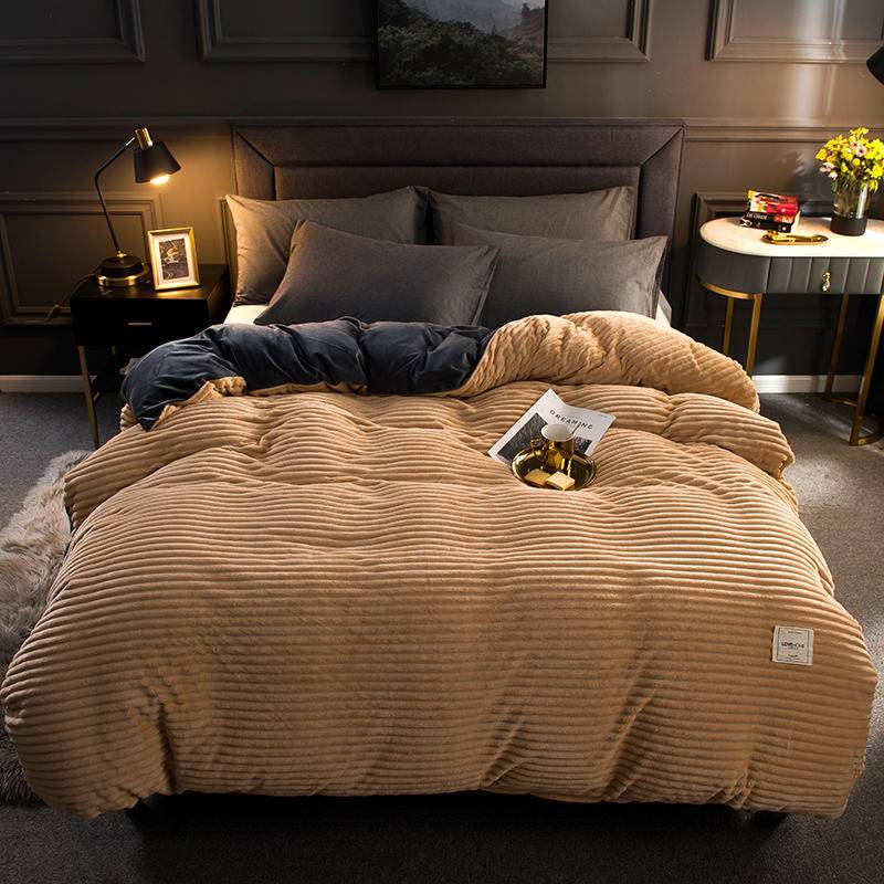 Excellent quality King Bedding Set -  Coral fleece bedding set and Milk Flannel Duvet Cover – SUPER