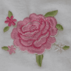 Velour kitchen towel with lace border