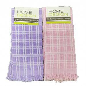 Terry kitchen towel with fringe border