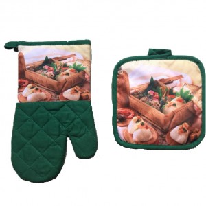 Microwave oven glove and microwave oven mat