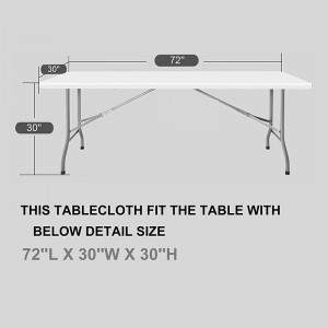 6Ft Spandex Table Cover, Stretch/Fitted Tablecloth for Standard Folding Tables, Universal Rectangular Table Cloths Protector for Wedding, Banquet, Party and Events