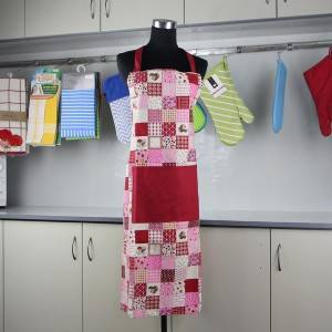 Cotton  apron with printing and solid color