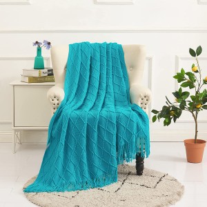 100% acrylic knitted throw blankets