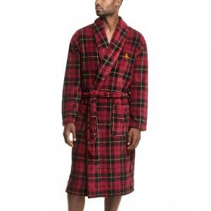 Polyester Fabric Solid Color flannel bathrobe