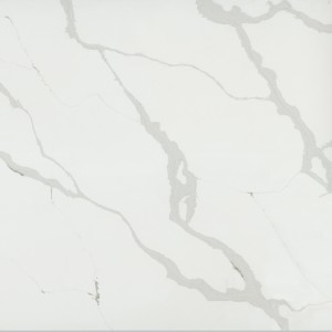 2021 Good Quality Man Made Calacatta White Quartz Slabs - 18mm 20mm 30mm quartz stone surface bench top 6028 – Granjoy