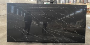 China Factory Wholesale Black Calacatta Artificial Marble Book Matching Color 6607