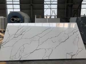 Calacatta Quartz Slab Natural Marble Looking Kitchen Renovation Worktop Surface