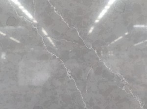 Cement Gray Quartz Stone with white vein Made in China 4049