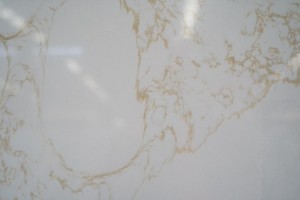 Calacatta Quartz Stone Slab with Golden Veins Stat