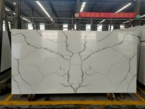 China Factory Wholesale White Calacatta Artificial Marble Engineered Quartz Stone 1012