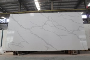 China Factory Wholesale White Calacatta Artificial Marble, Best Selling Engineered Quartz Stone 1021