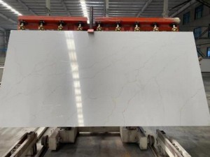 China Factory Wholesale White Calacatta Artificial Quartz Stone Gold Veins