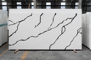 Quartz White Surface with Thin Lines China Factory Artificial Stone 6700