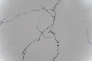 White Calacatta Quartz Stone with black thin vein Marble-Look Smooth Touch 6017